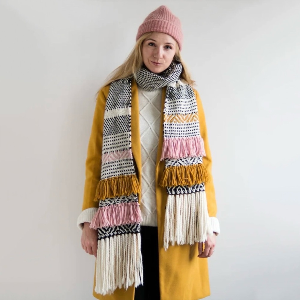 Twill Hill Multicolored Boho Chunky Handwoven Scarf Shawl
